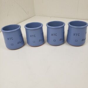 La Fermiere x Alex Alpert Limited Edition NYC Yogurt Pots Blue Set of 4‎ Jars